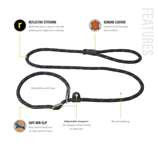 Rogz Rope Quick-Fit Collar Lead for Dogs