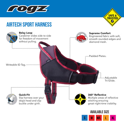 Rogz AirTech Sport Harness Platinum Grey
