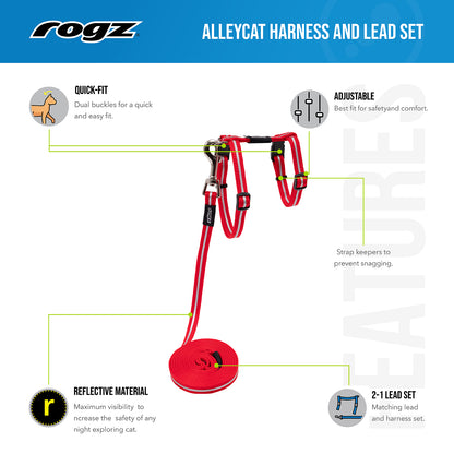 Rogz AlleyCat Control Harness and Lead for Cats