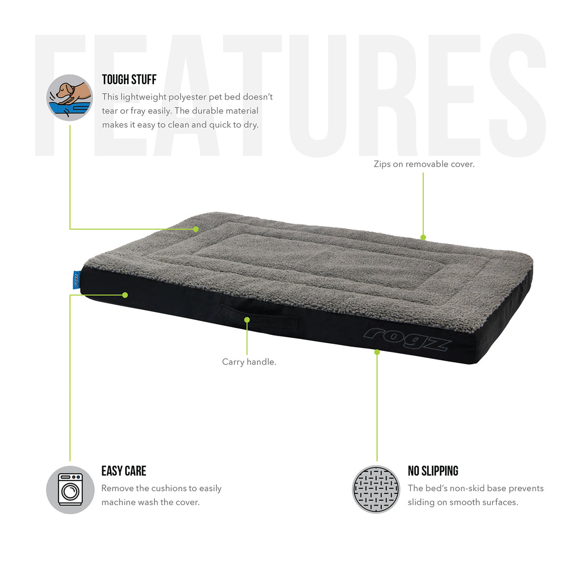 Rogz Flat Rectangular Bed