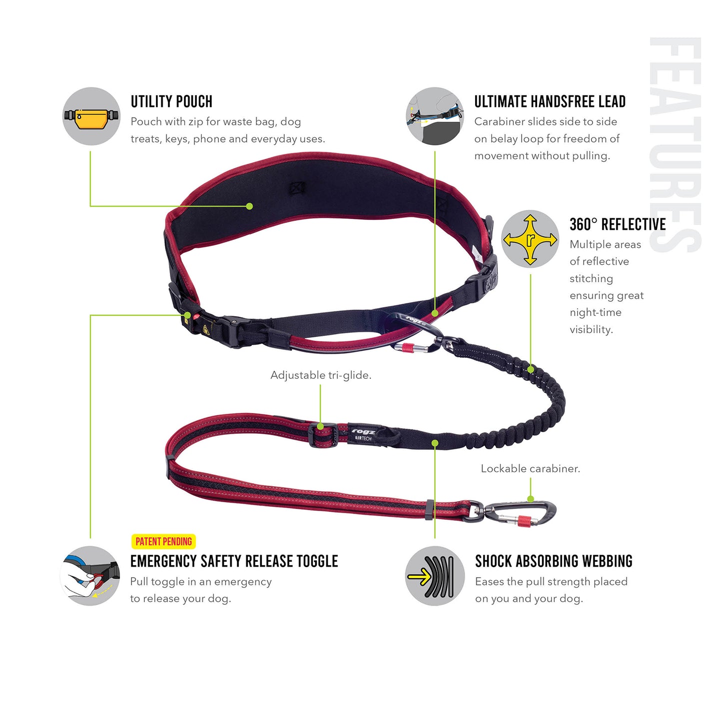 Rogz AirTech Sport Belt and Lead