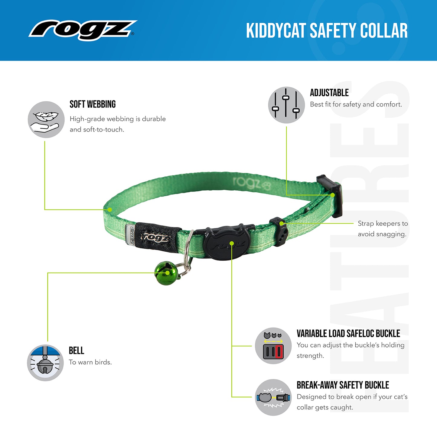 Rogz KiddyCat Safety Collar for Cats