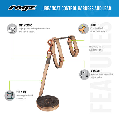 Rogz UrbanCat Control Harness and Lead
