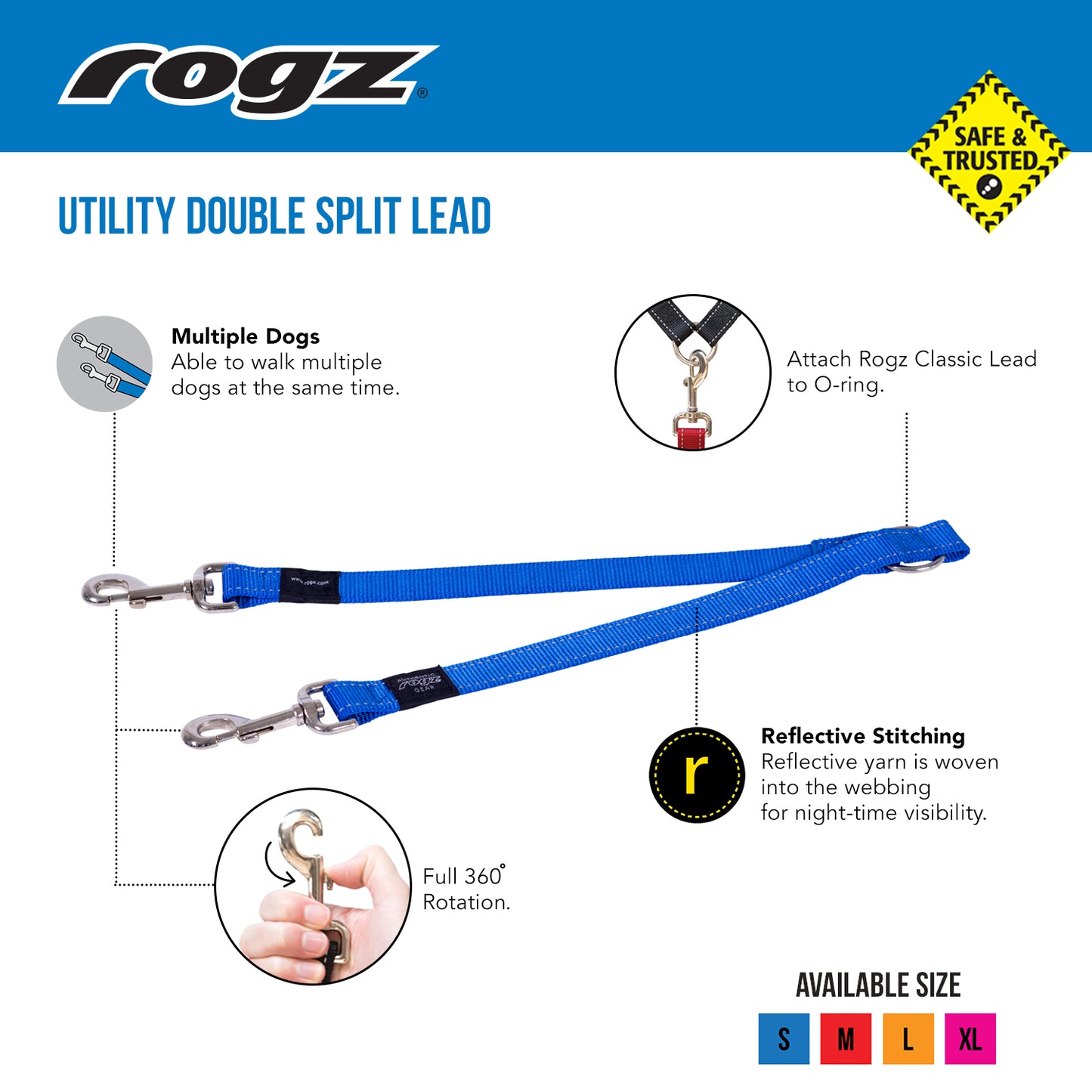 Rogz Utility Double-Split Lead